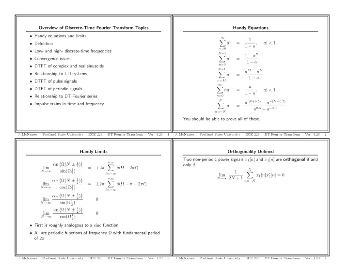 overview of discrete time fourier transform topics handy