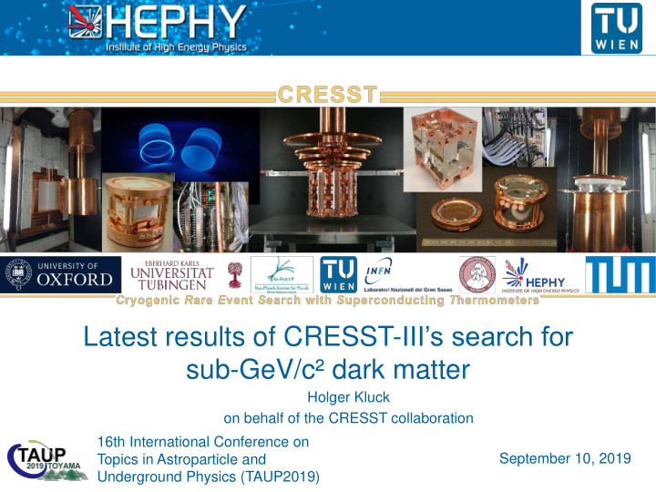 latest results of cresst iii s search for sub gev c dark