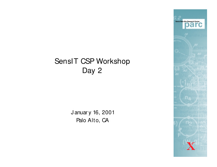 sensit csp workshop day 2