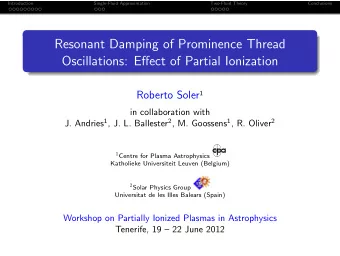 Resonant Damping of Prominence Thread  Oscillations: Effect of Partial Ionization Roberto Soler 1
