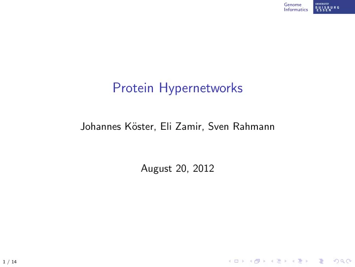 protein hypernetworks