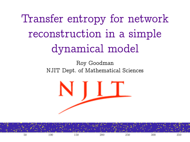 transfer entropy for network reconstruction in a simple