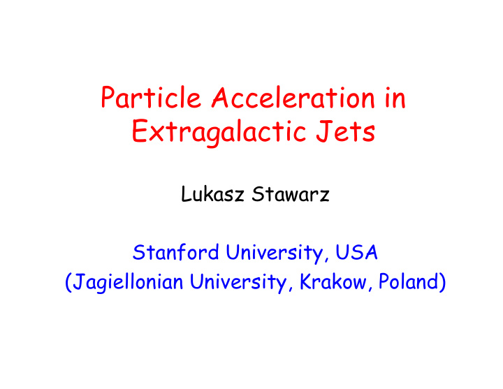 particle acceleration in extragalactic jets