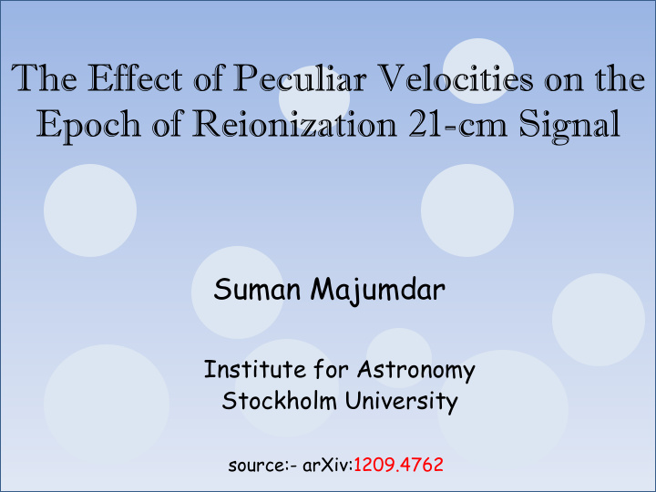 epoch of reionization 21 cm signal