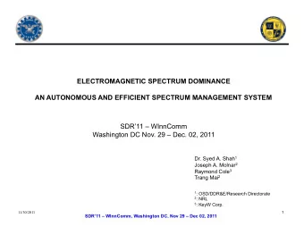 ELECTROMAGNETIC SPECTRUM DOMINANCE  AN AUTONOMOUS AND EFFICIENT SPECTRUM MANAGEMENT SYSTEM