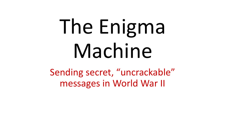 the enigma machine