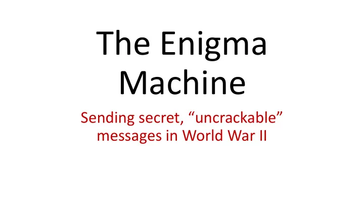 the enigma machine
