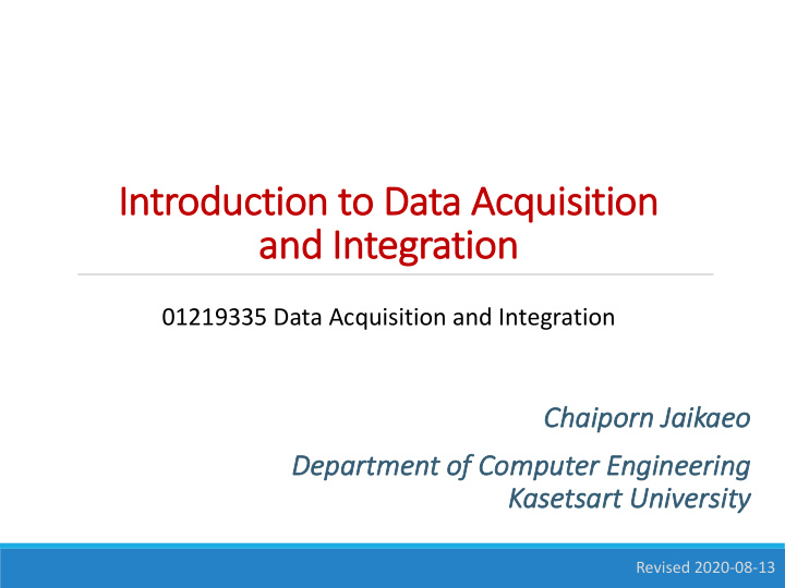 in introduct ction to data acq acquisition an and