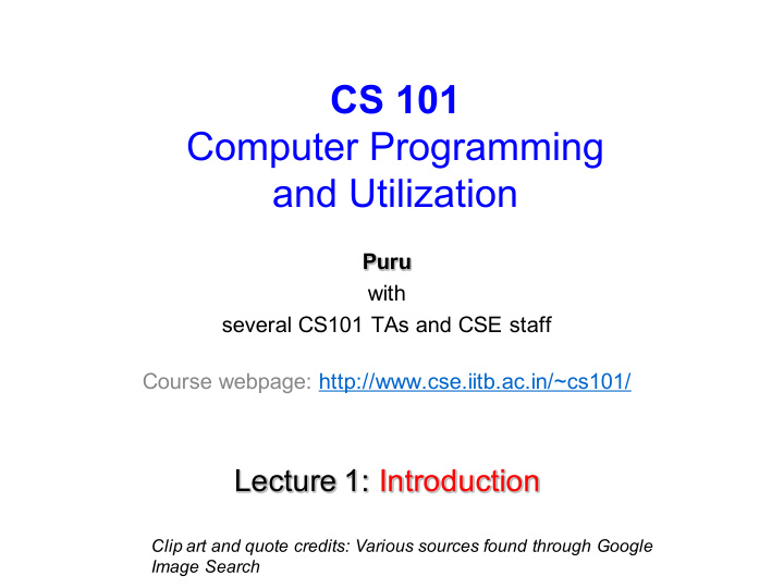 cs 101 computer programming and utilization