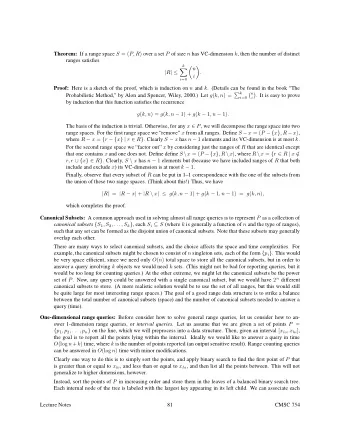 Theorem: If a range space S = ( P, R ) over a set P of size n has VC-dimension k , then the number