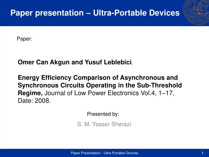 paper presentation ultra portable devices