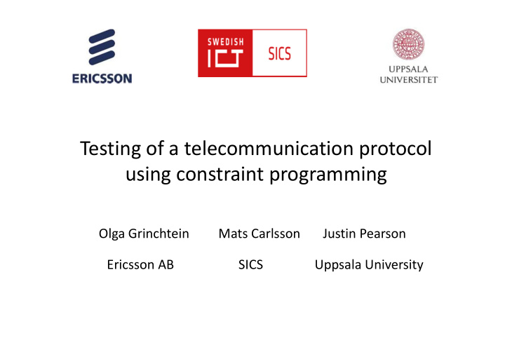 testing of a telecommunication protocol using constraint