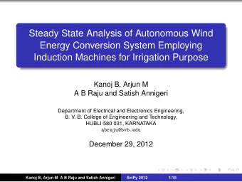 Steady State Analysis of Autonomous Wind  Energy Conversion System Employing  Induction Machines