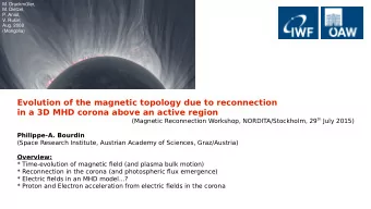 Evolution of the magnetic topology due to reconnection  in a 3D MHD corona above an active region