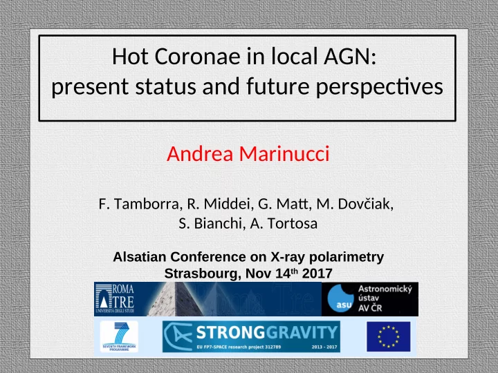 hot coronae in local agn present status and future