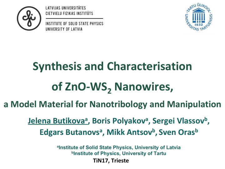 synthesis and characterisation characterisation synthesis