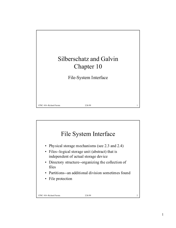 silberschatz and galvin chapter 10