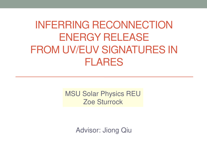 inferring reconnection energy release from uv euv