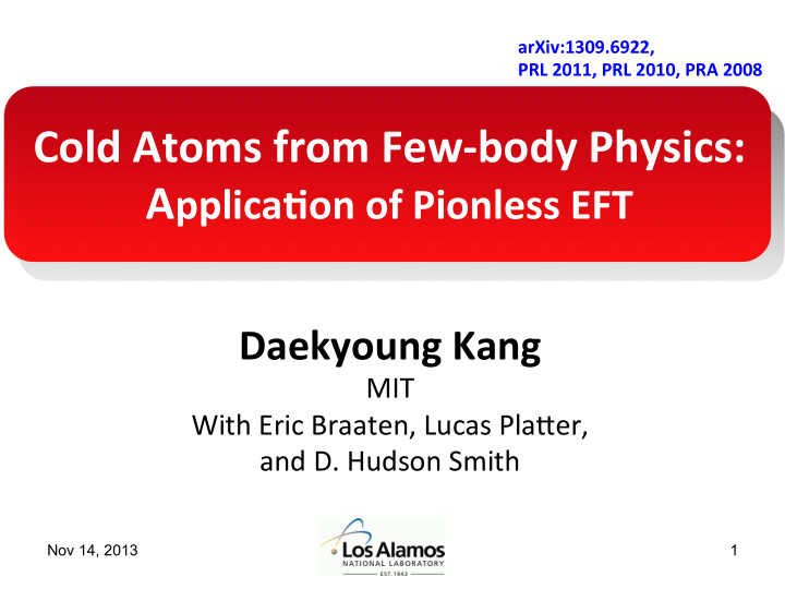 cold atoms from few body physics