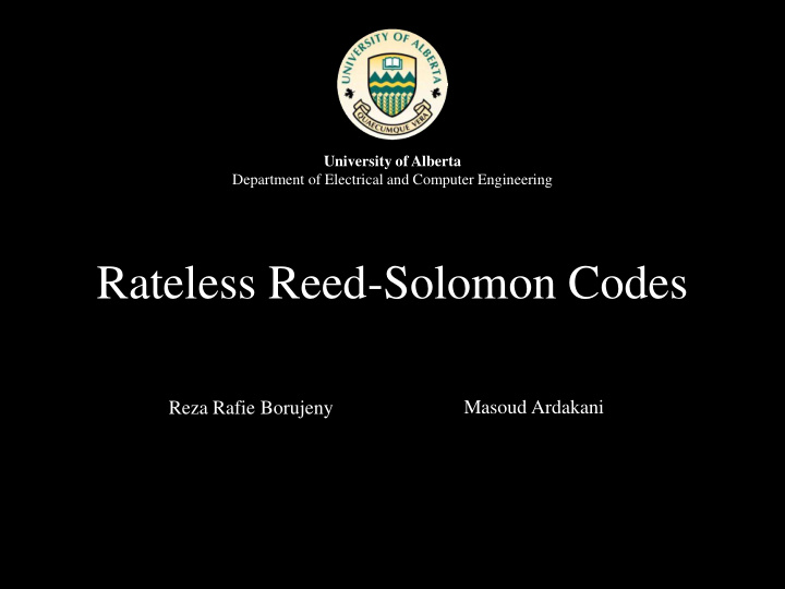 rateless reed solomon codes