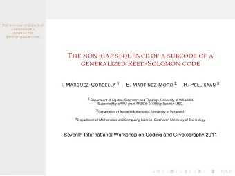 GRS SUBCODES OF GRS CODES I T HE NON - GAP SEQUENCE OF  A SUBCODE OF A  GENERALIZED We study the l