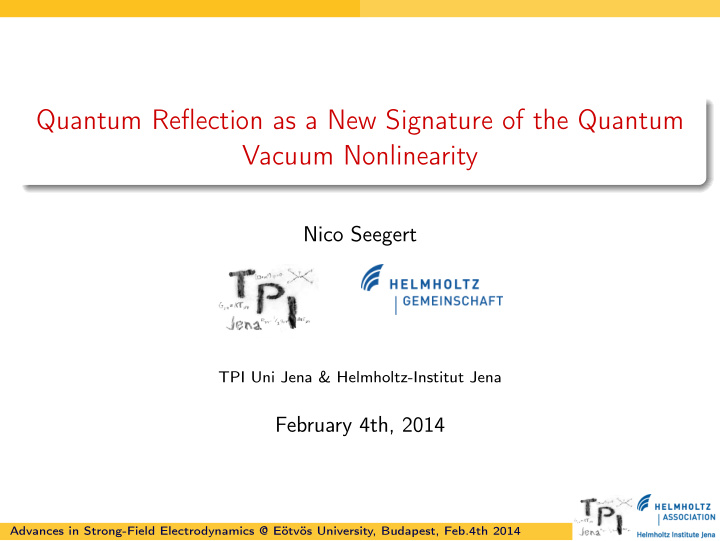 quantum reflection as a new signature of the quantum
