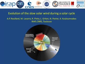 Evolution of the slow solar wind during a solar cycle  A.P. Rouillard, M. Lavarra, R. Pinto, L.