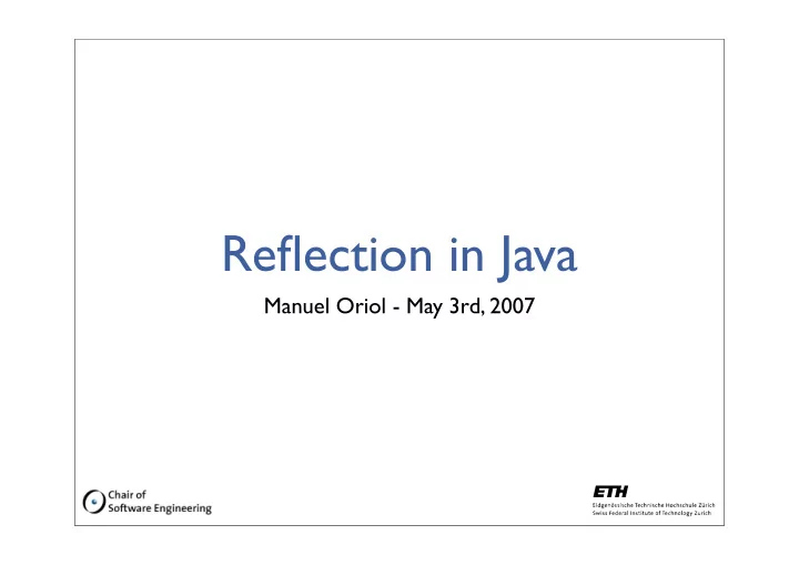 reflection in java