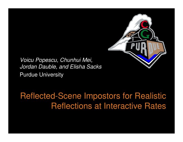 reflected scene impostors for realistic reflections at