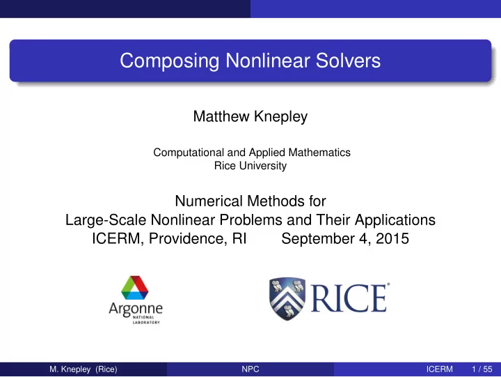 composing nonlinear solvers