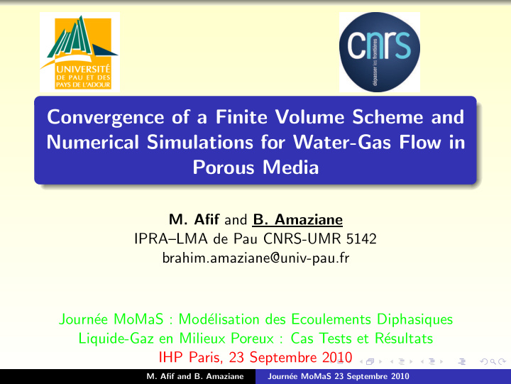 convergence of a finite volume scheme and numerical