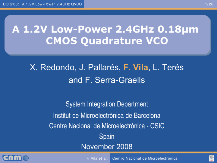 a 1 2v low power 2 4ghz 0 18 m cmos quadrature vco
