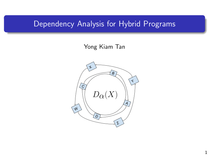 dependency analysis for hybrid programs