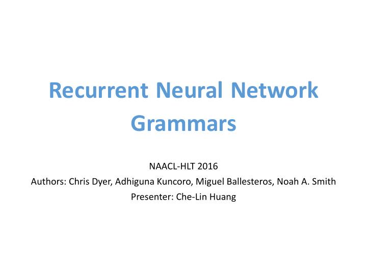 recurrent neural network grammars