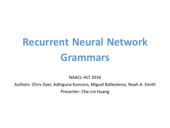 recurrent neural network grammars