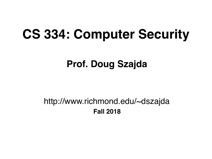 cs 334 computer security