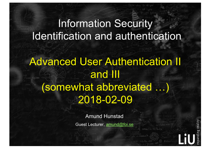 information security identification and authentication