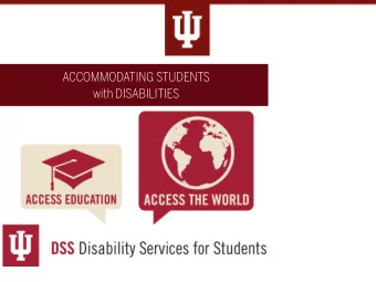 ACCOMMODATING STUDENTS  with DISABILITIES  Disability Services  for Students  Protect rights of