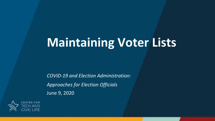 maintaining voter lists