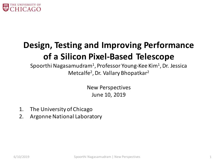 design testing and improving performance of a silicon