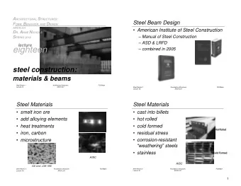 eighteen  combined in 2005  steel construction:  materials &amp; beams  Steel Beams 1