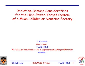 Radiation-Damage Considerations  for the High-Power-Target System  of a Muon Collider or Neutrino