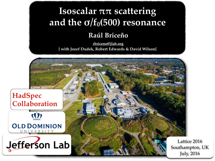 isoscalar scattering and the f 0 500 resonance