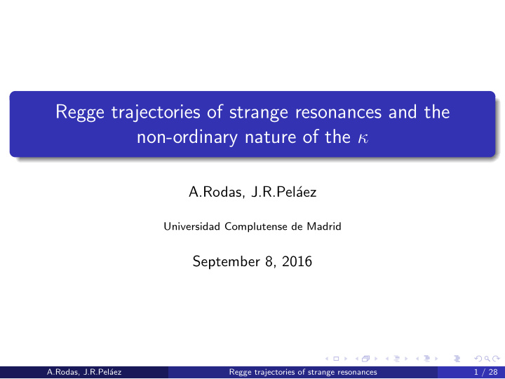 regge trajectories of strange resonances and the non