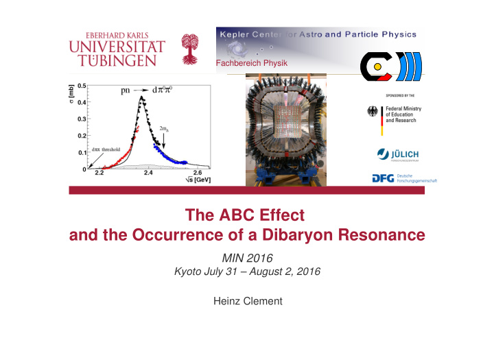 the abc effect and the occurrence of a dibaryon resonance