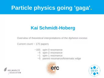 Particle physics going 'gaga'.  Kai Schmidt-Hoberg  Overview of theoretical interpretations of the