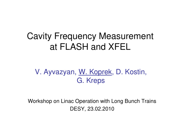 cavity frequency measurement at flash and xfel