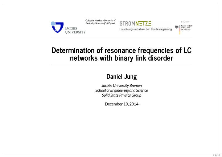 determination of resonance frequencies of lc