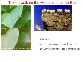 Take a walk on the wild side: the drip-line  Forewords  Part I. Nuclear forces towards the drip