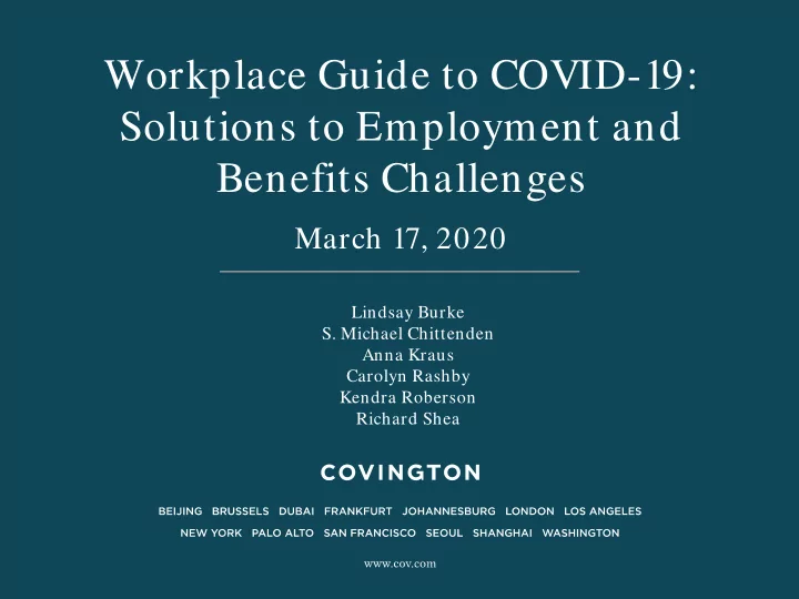 workplace guide to covid 19 solutions to employment and